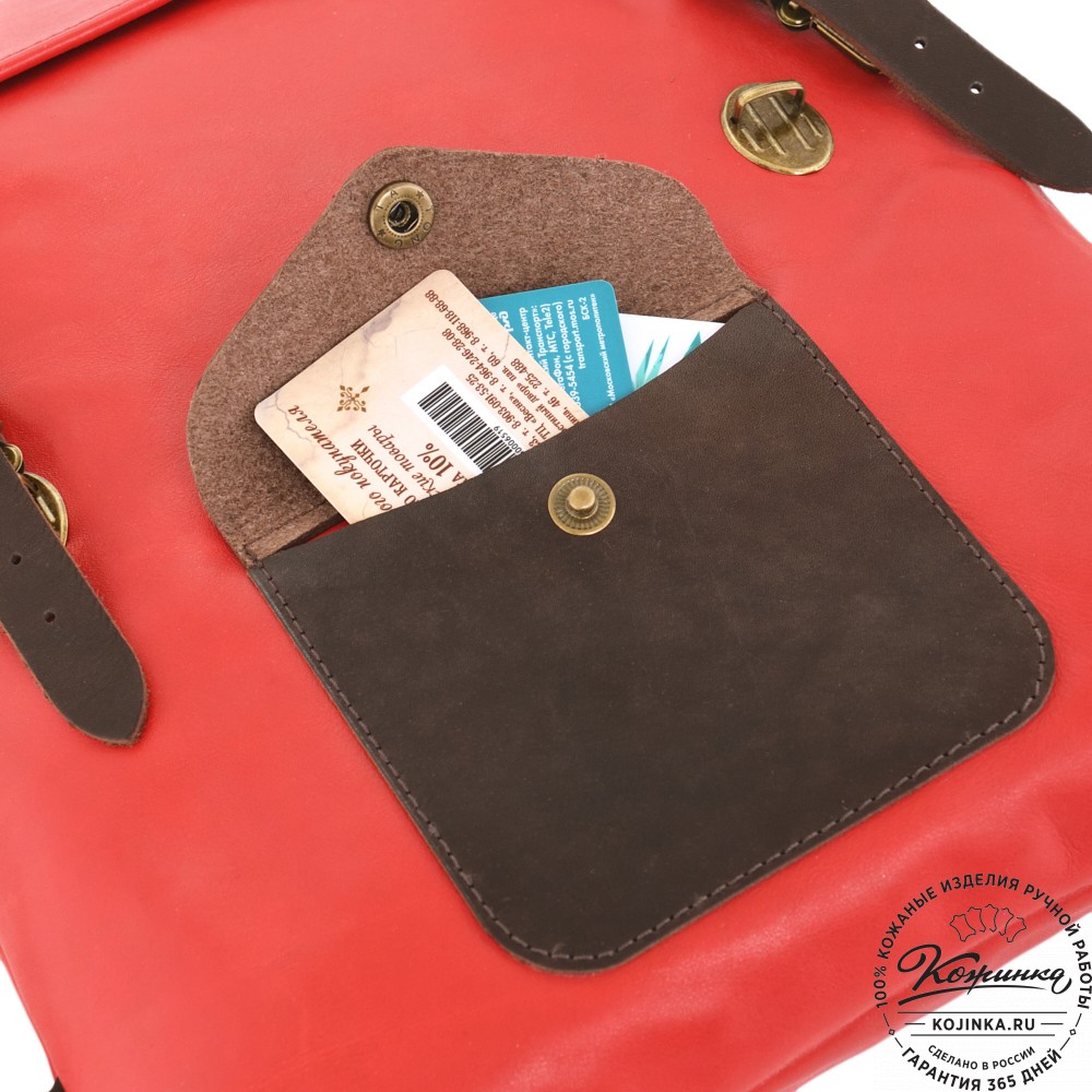 Кожаный рюкзак "Vogue" (красный) 